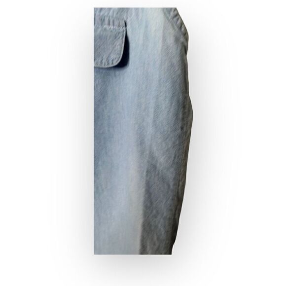 Honors Light Blue Denim collared button down sleeveless Shirt Size S 100% cotton - Picture 2 of 6